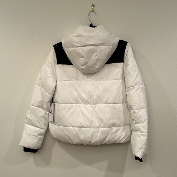NWT DKNY Women's Sport Colorblock Logo Puffer W/Removeable Hood Down Alternative - Picture 10 of 13